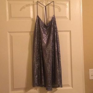 sparkly gray dress perfect for new year’s eve!